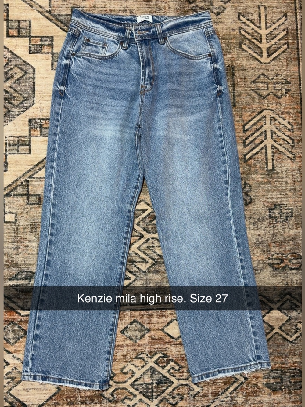 Kenzie High-Rise Straight Jeans in Light Blue Denim
